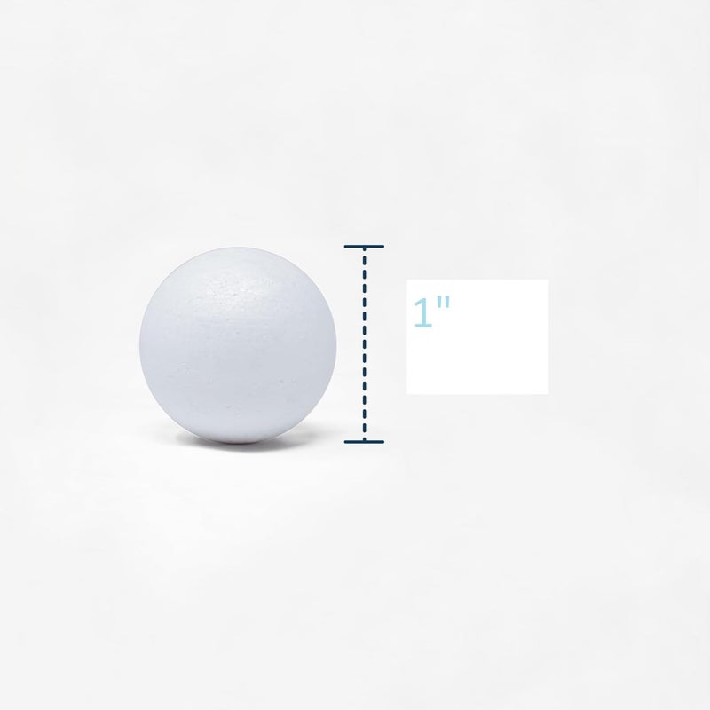 EVER SHINE 100 Pack 1 Inch Craft Foam Ball - White Smooth Craft Foam Polystyrene Balls for DIY Craft and Art School Project - Image 2